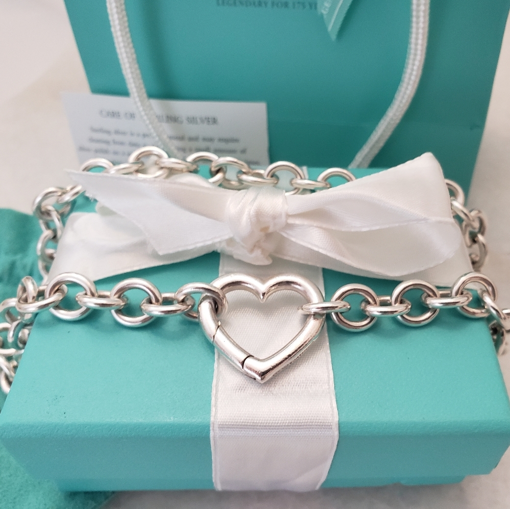 Tiffany & Co Silver Open Heart Necklace